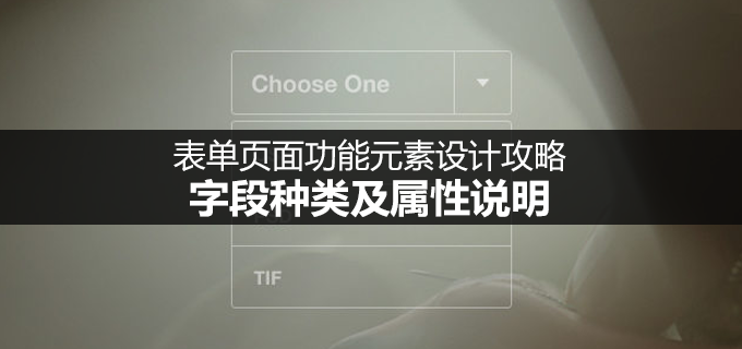 表单页面功能元素设计攻略：字段种类及属性说明